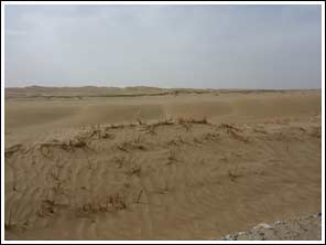 zandduinen in de Taklamakan woestijn