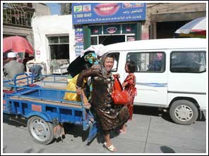 straatbeeld in Kashgar