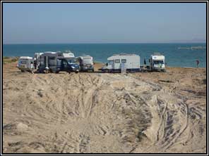 Perzische Golf: overnachtingsplaats aan het strand