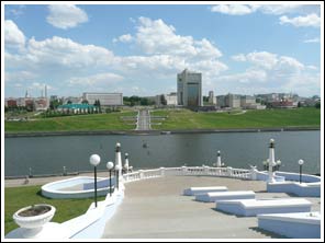 Tscheboksary, zicht vanaf theater