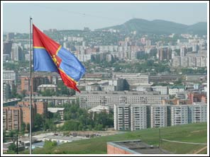 Krasnojarsk, vanaf uitzichtspunt