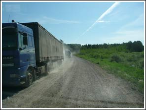 weg tussen Krasnojarsk en Kansk